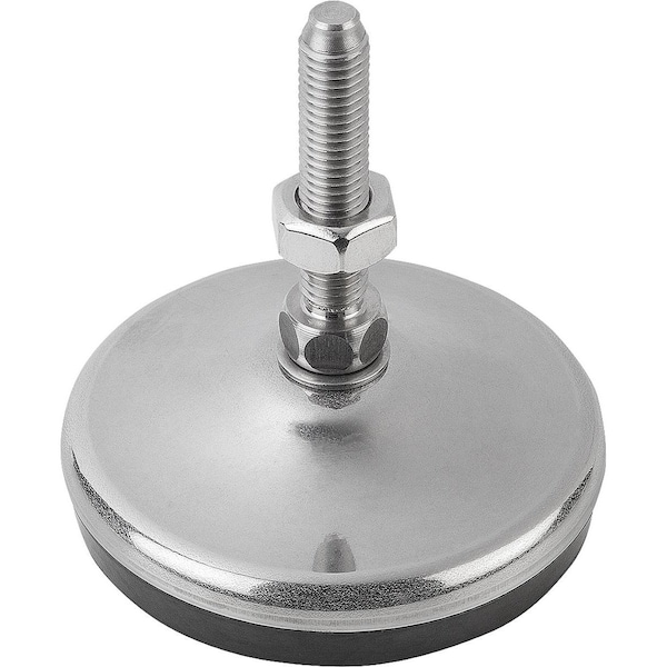 Levelling Foot, Form:A M20X175, D=100, Stainless Steel, Comp:Rubber